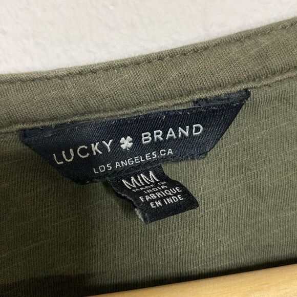 LUCKY BRAND Dark Green Embroidered Cotton Peasant Blouse Top - Picture 2 of 7